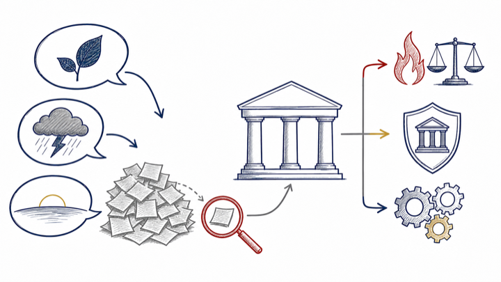 Climate context passes through a verification gate before reaching authorised central-bank policy channels.